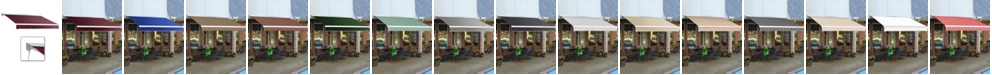 Awntech 8' Destin with Hood Right Motor, Remote Retractable Awning, 78" Projection